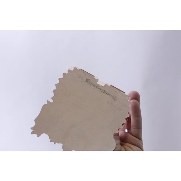 Victorian Valentine Girl in Floral Heart Frame, Used Greeting Card - Picture 3 of 3